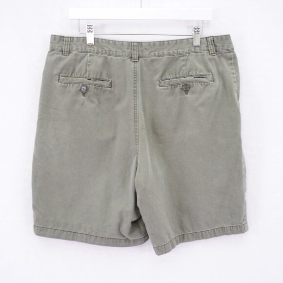 DAMAGED Covington Green Chino Pleated Shorts High Rise 34 / 8.5 Cotton - Picture 3 of 6